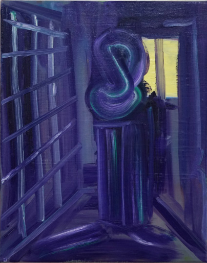 Sculpture in front of window, 2023